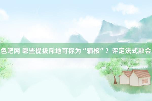 色吧网 哪些提拔斥地可称为“辅核”？评定法式融会
