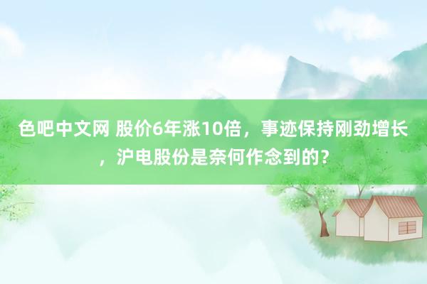 色吧中文网 股价6年涨10倍，事迹保持刚劲增长，沪电股份是奈何作念到的？