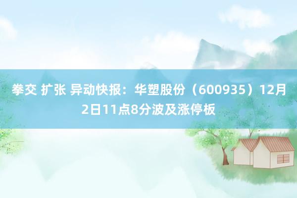 拳交 扩张 异动快报：华塑股份（600935）12月2日11点8分波及涨停板