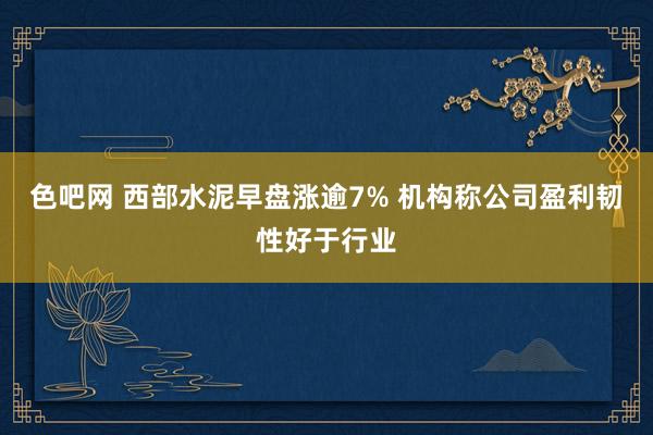 色吧网 西部水泥早盘涨逾7% 机构称公司盈利韧性好于行业