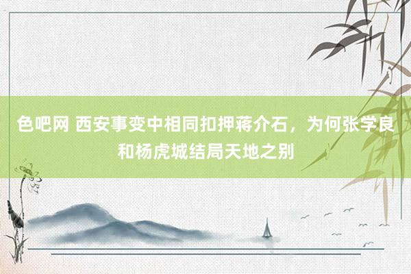 色吧网 西安事变中相同扣押蒋介石，为何张学良和杨虎城结局天地之别