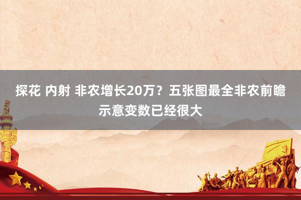 探花 内射 非农增长20万？五张图最全非农前瞻示意变数已经很大