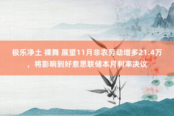 极乐净土 裸舞 展望11月非农劳动增多21.4万，将影响到好意思联储本月利率决议
