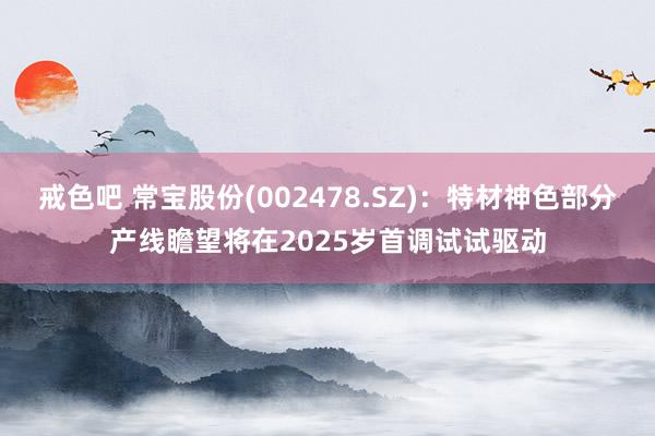 戒色吧 常宝股份(002478.SZ)：特材神色部分产线瞻望将在2025岁首调试试驱动