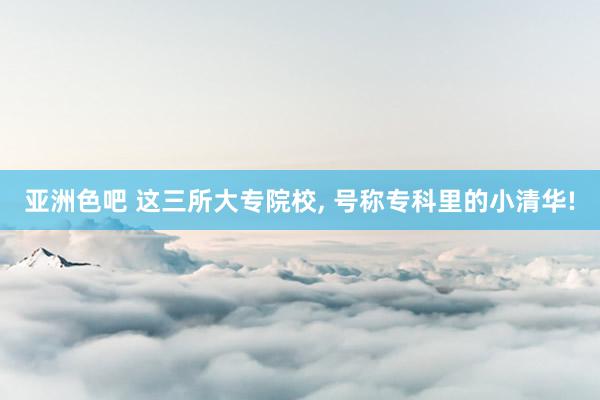 亚洲色吧 这三所大专院校， 号称专科里的小清华!