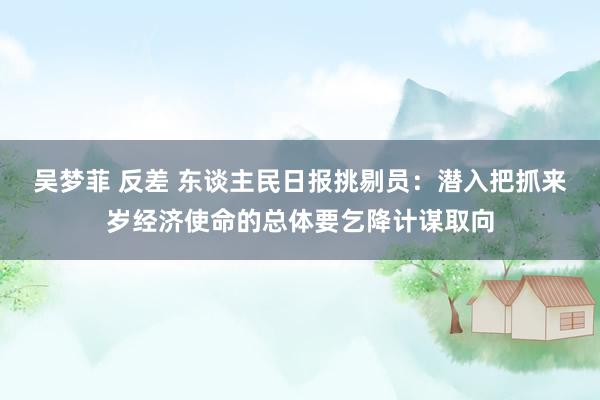 吴梦菲 反差 东谈主民日报挑剔员：潜入把抓来岁经济使命的总体要乞降计谋取向