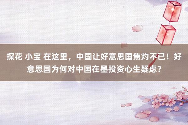 探花 小宝 在这里，中国让好意思国焦灼不已！好意思国为何对中国在墨投资心生疑虑？