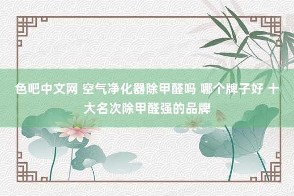 色吧中文网 空气净化器除甲醛吗 哪个牌子好 十大名次除甲醛强的品牌