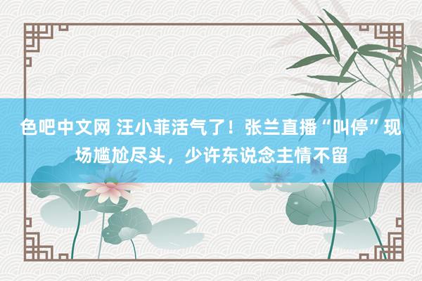 色吧中文网 汪小菲活气了！张兰直播“叫停”现场尴尬尽头，少许东说念主情不留