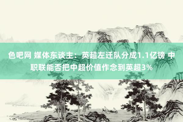 色吧网 媒体东谈主：英超左迁队分成1.1亿镑 中职联能否把中超价值作念到英超3%