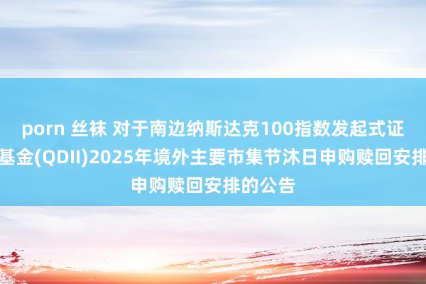 porn 丝袜 对于南边纳斯达克100指数发起式证券投资基金(QDII)2025年境外主要市集节沐日申购赎回安排的公告