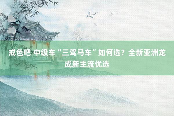 戒色吧 中级车“三驾马车”如何选？全新亚洲龙成新主流优选