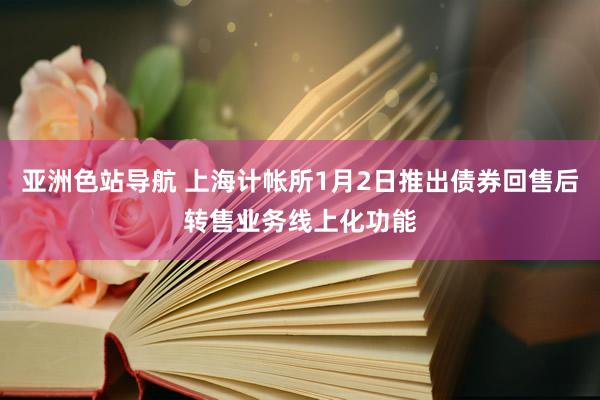 亚洲色站导航 上海计帐所1月2日推出债券回售后转售业务线上化功能