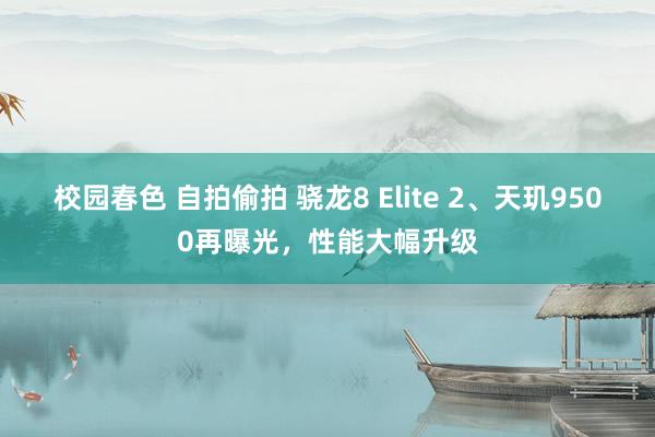 校园春色 自拍偷拍 骁龙8 Elite 2、天玑9500再曝光，性能大幅升级