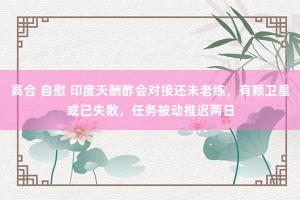 高合 自慰 印度天酬酢会对接还未老练，有颗卫星或已失散，任务被动推迟两日