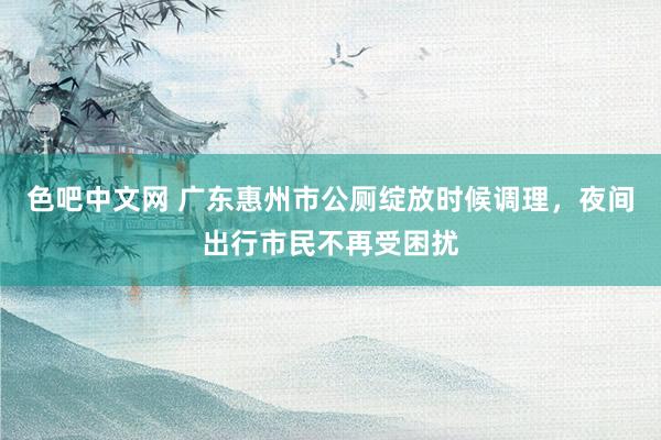 色吧中文网 广东惠州市公厕绽放时候调理，夜间出行市民不再受困扰