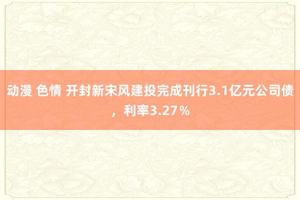 动漫 色情 开封新宋风建投完成刊行3.1亿元公司债，利率3.27％