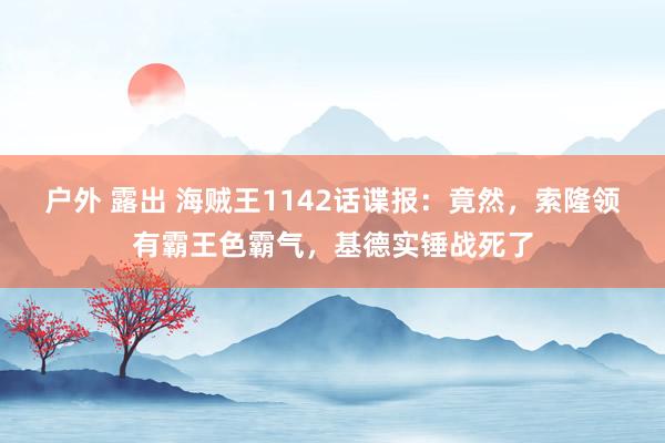 户外 露出 海贼王1142话谍报：竟然，索隆领有霸王色霸气，基德实锤战死了