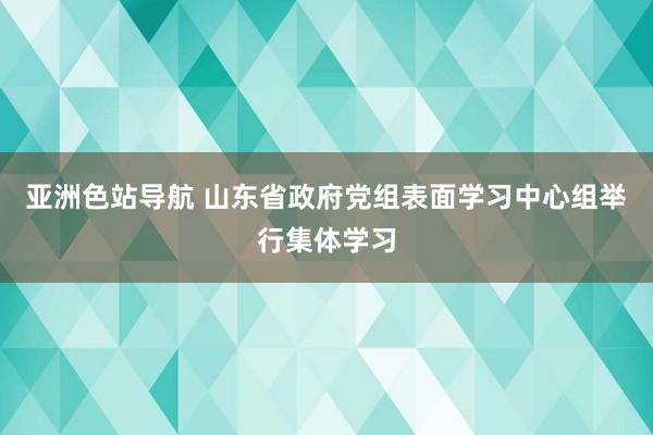 亚洲色站导航 山东省政府党组表面学习中心组举行集体学习