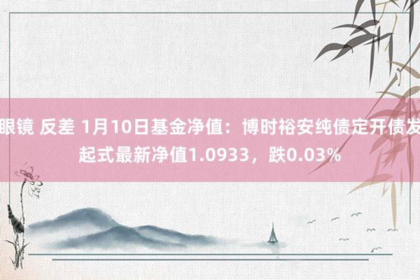 眼镜 反差 1月10日基金净值：博时裕安纯债定开债发起式最新净值1.0933，跌0.03%