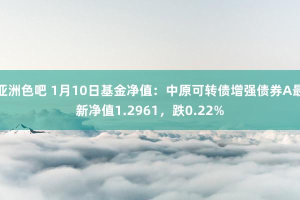 亚洲色吧 1月10日基金净值：中原可转债增强债券A最新净值1.2961，跌0.22%