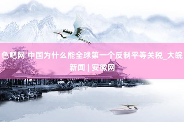 色吧网 中国为什么能全球第一个反制平等关税_大皖新闻 | 安徽网