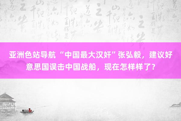 亚洲色站导航 “中国最大汉奸”张弘毅，建议好意思国误击中国战船，现在怎样样了？