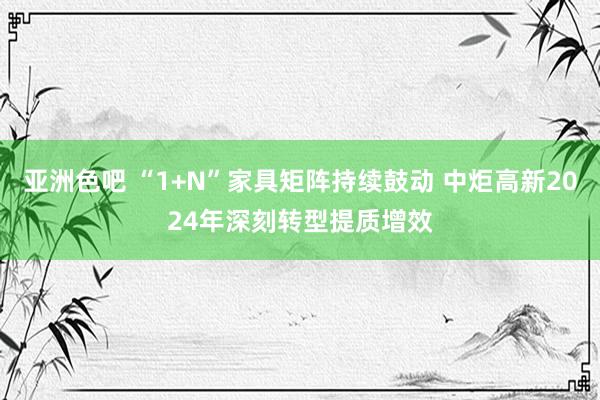 亚洲色吧 “1+N”家具矩阵持续鼓动 中炬高新2024年深刻转型提质增效