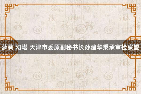 萝莉 幻塔 天津市委原副秘书长孙建华秉承审检察望