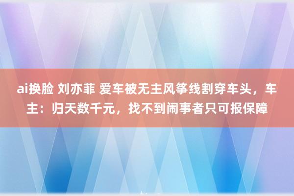 ai换脸 刘亦菲 爱车被无主风筝线割穿车头，车主：归天数千元，找不到闹事者只可报保障