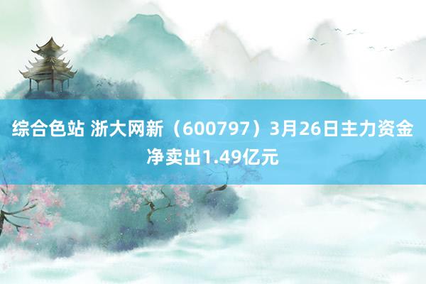 综合色站 浙大网新（600797）3月26日主力资金净卖出1.49亿元