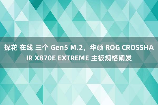 探花 在线 三个 Gen5 M.2，华硕 ROG CROSSHAIR X870E EXTREME 主板规格阐发
