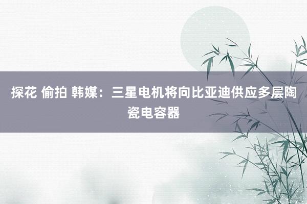 探花 偷拍 韩媒：三星电机将向比亚迪供应多层陶瓷电容器