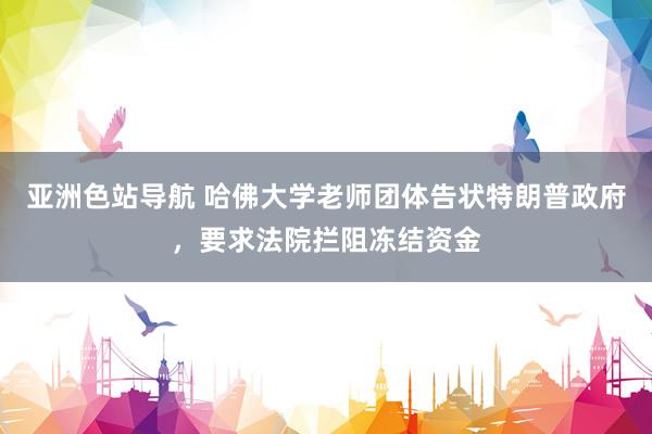 亚洲色站导航 哈佛大学老师团体告状特朗普政府，要求法院拦阻冻结资金