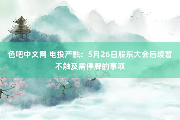 色吧中文网 电投产融：5月26日股东大会后续暂不触及需停牌的事项
