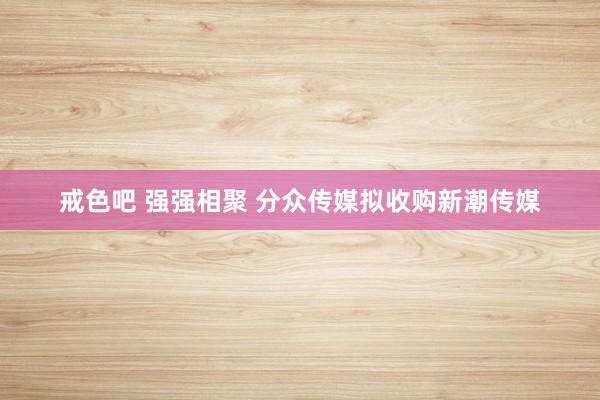 戒色吧 强强相聚 分众传媒拟收购新潮传媒