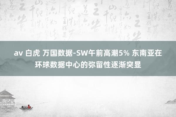 av 白虎 万国数据-SW午前高潮5% 东南亚在环球数据中心的弥留性逐渐突显